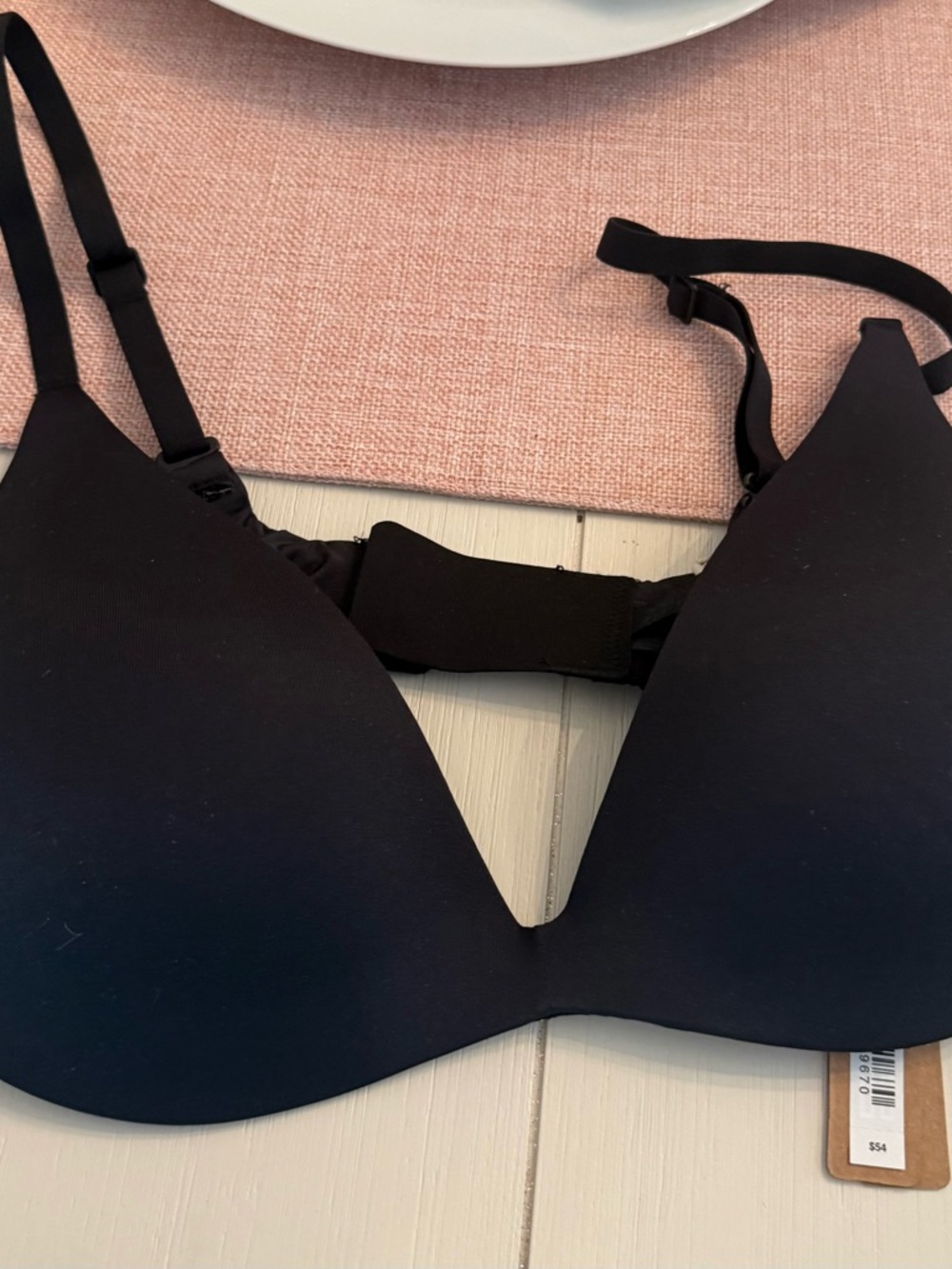 SKIMS Black Plunge Bra with Lightly Molded Cups